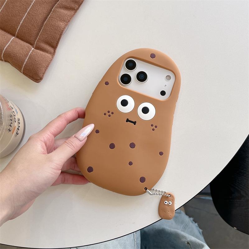 3D Cute Cartoon Funny Potato Soft Silicone Phone Case For iPhone 17 Air 16 15 14 13 12 Pro Max Plus Shockproof Protective Cover