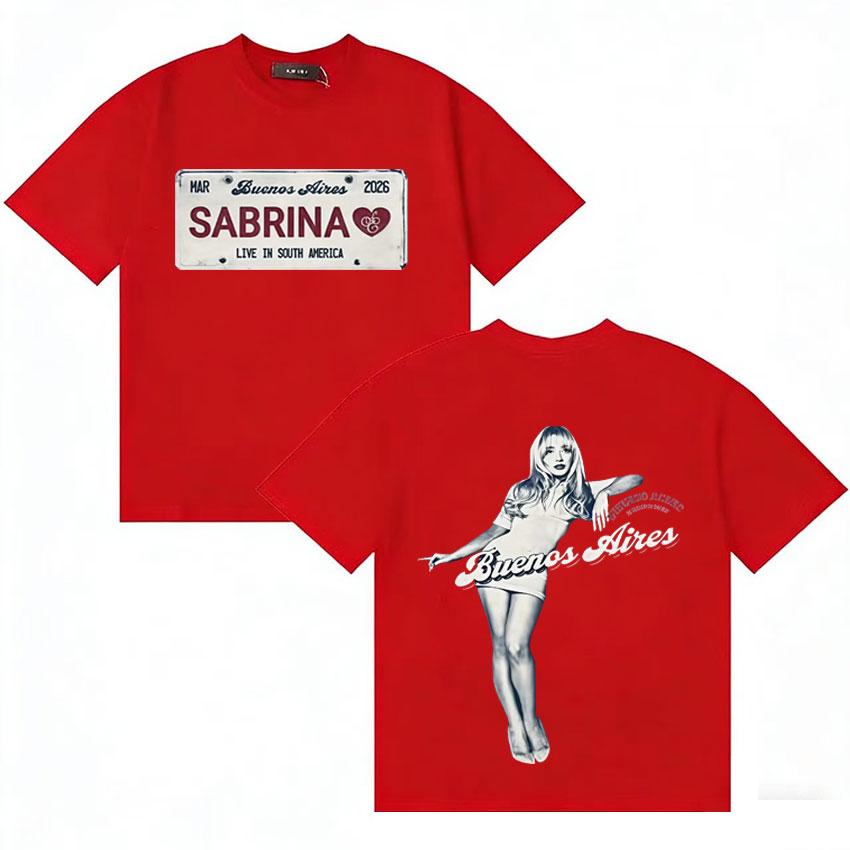 

Sabrina Carpenter Graphic Tour T Shirt Unisexs Womens Double Sided Print ONeck Clothing Fashion Hip Hop Loose Streetwear Tshirt S