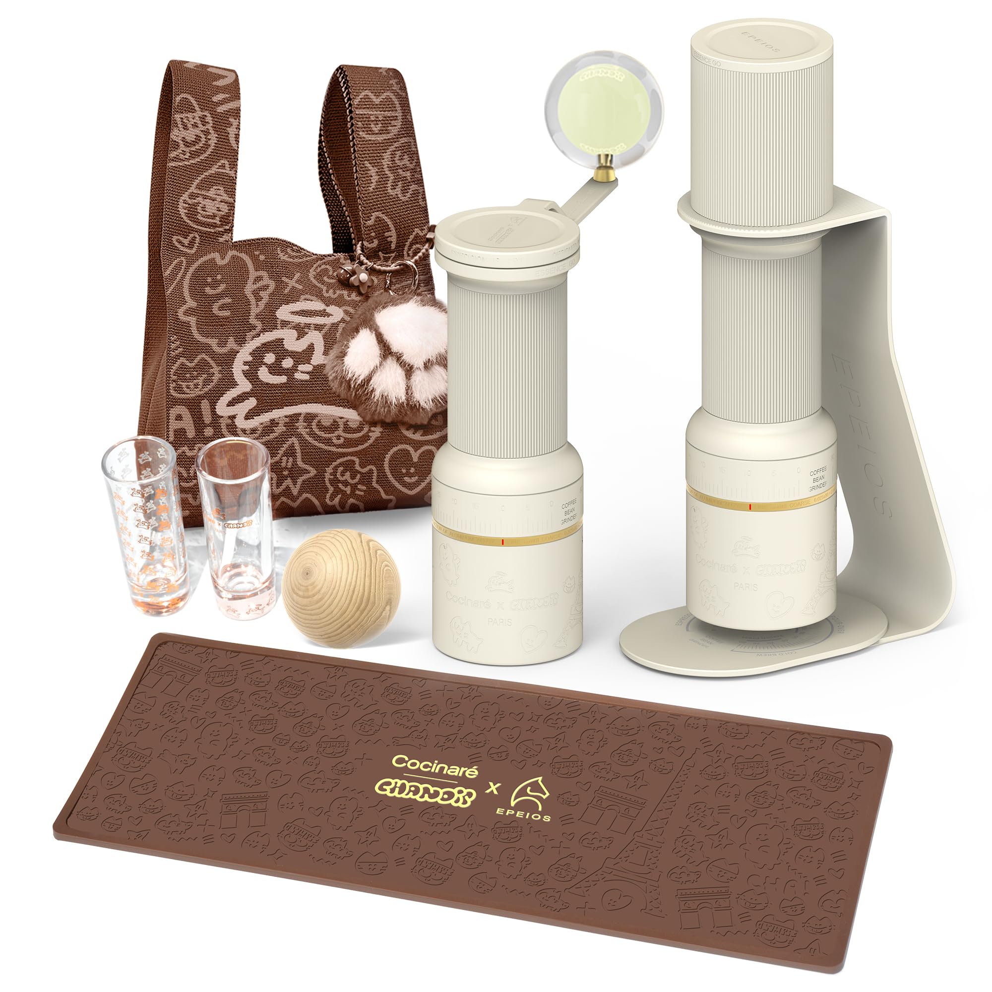 

ограниченный тираж 500 шт. кофемолка Epeios ESSENCE DUO комплект электрической кофемолки кофемолка конического типа ступка из нержавеющей стали размер частиц белый