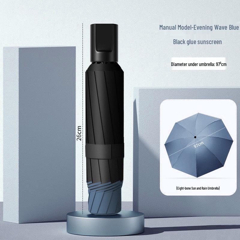 24-Rib Automatic Storm-Resistant Folding Umbrella for Sun and Rain