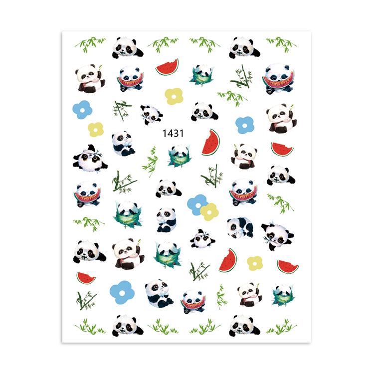 Colorful Panda Nail Art Stickers - Summer Relief & Cute National Treasure Design