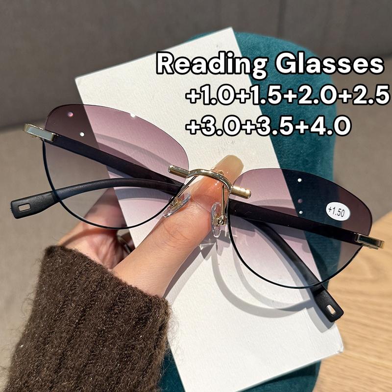 Ladies' Cat Eye Reading Glasses Female and Maler High Definition Blue Light Blocking Presbyopia Eyeglasses Diopter 0 To +4.0