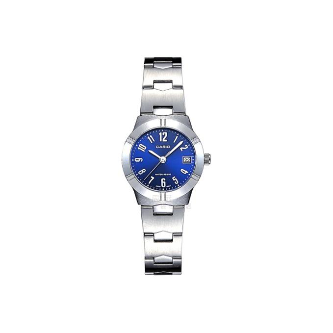 CASIO Women s Standard Series Blue Watch LTP-1241D-2A2 LTP-1241D-2A2 Blue Dial Silver Strap