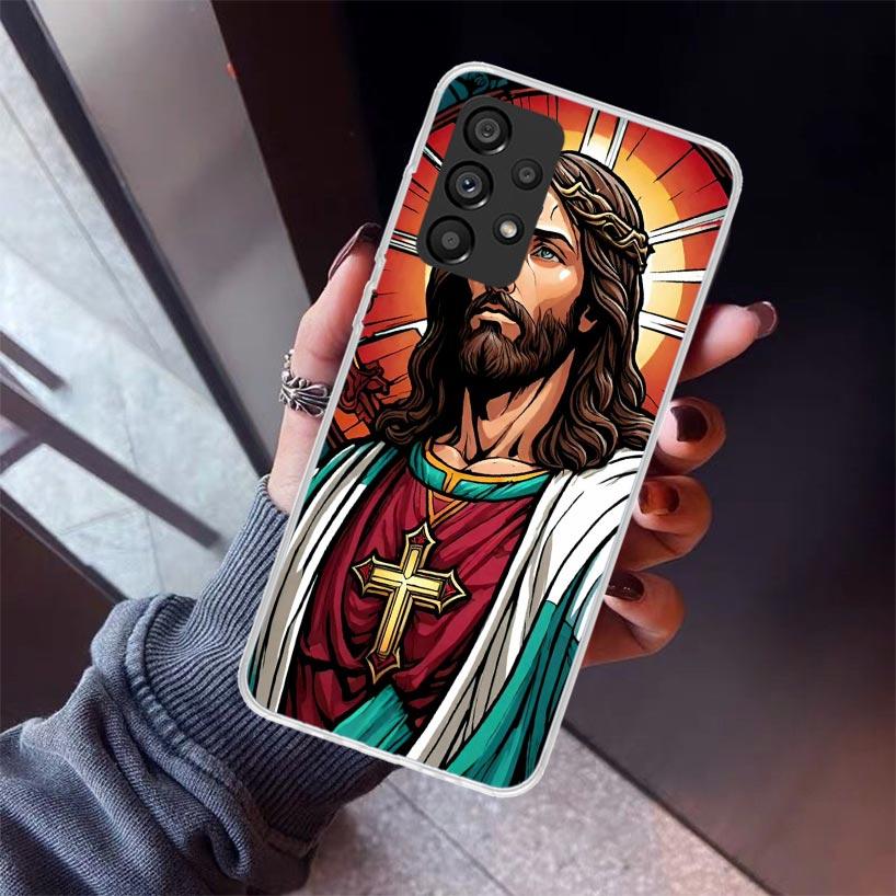 Christian Cross Design Phone Case For Samsung Galaxy A17 A57 A37 A16 A26 A36 A56 A15 A25 A35 A55 A14 A13 A54 A53 A34 A24 A33 A23
