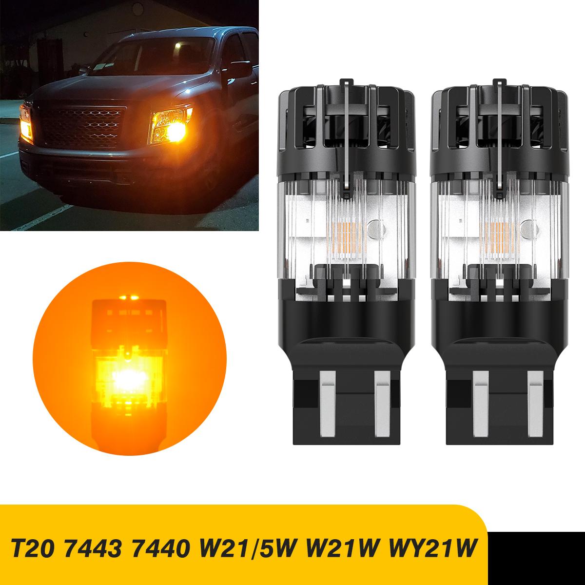 

2pcs T20 7443 Canbus Led Car Lights WY21W 7440 Super Led High Quality Plug and Play For Chevrolet Silverado Colorado Traverse 7443 W21/5W T20 оранжевый
