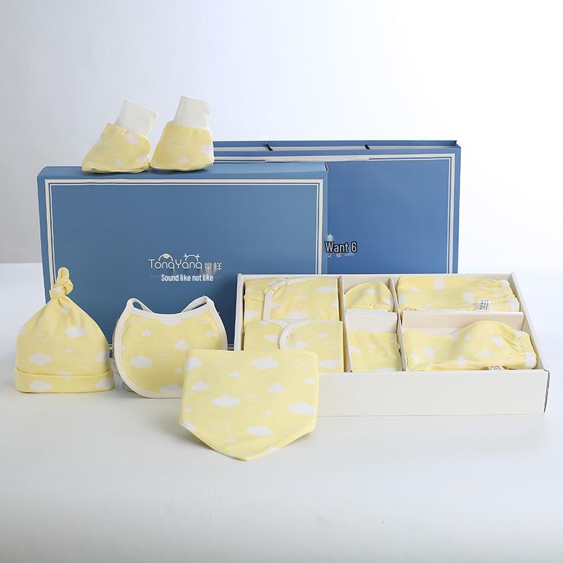 Reines Baumwoll-Neugeborenen-Geschenkset 0-3 Monate - A-Typ Frühling/Herbst-Stil