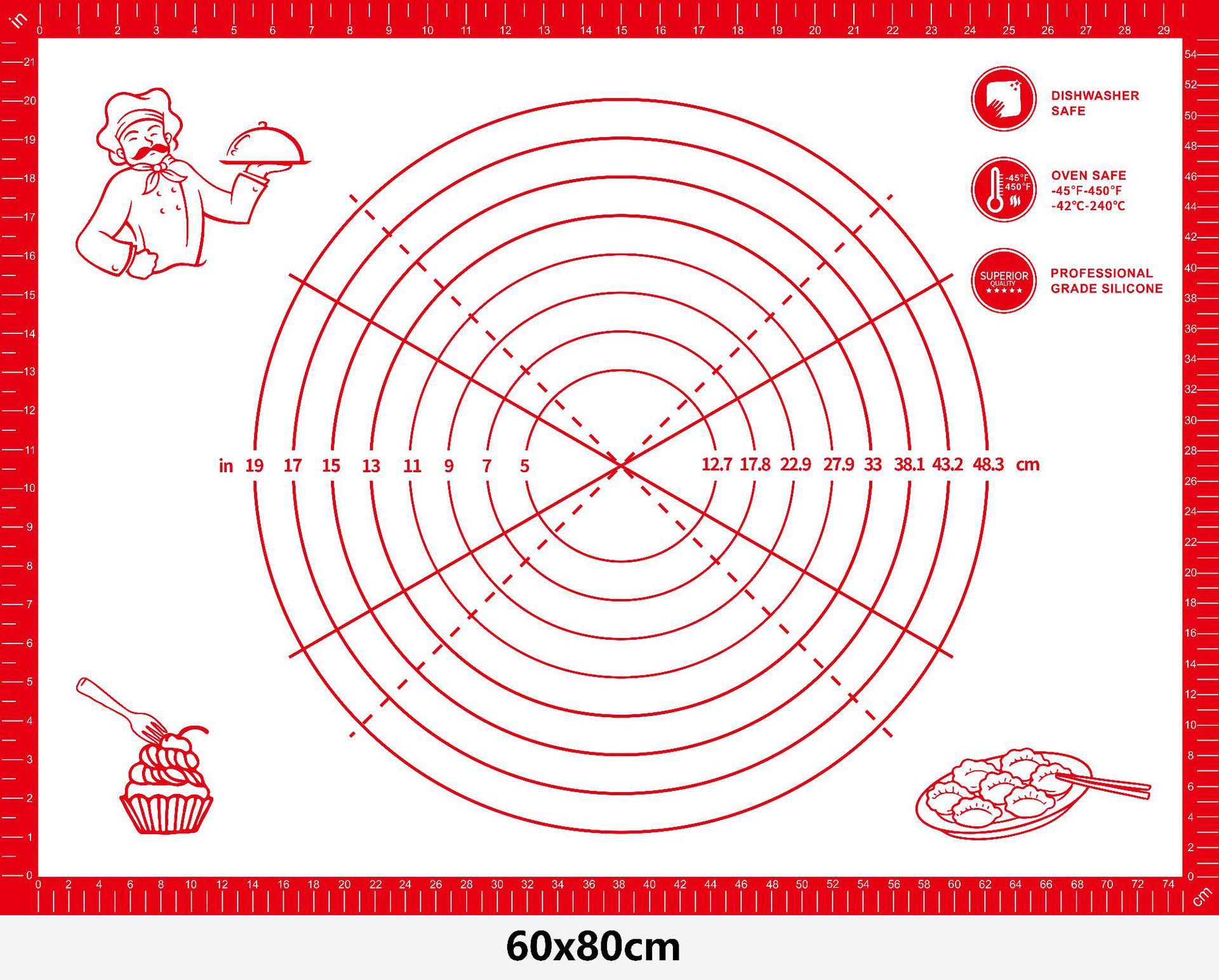 

Большая пищевая силиконовая нескользящая форма для замешивания и выпечки 60*80 0.4MM New чёрный