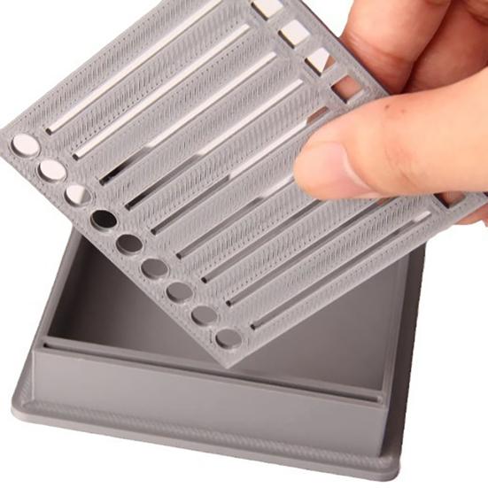 Sticky Note Holder with Stencil Plastic Post Note Dispenser Self-Sticky Note Pads Organizer with Line Drawing Template for Office Home