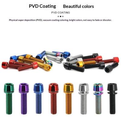 6Pcs Bike Handle Bar Stem Riser Bottle Holder Bolts M5*18Mm Titanium-Plated Colorful Steel Bicycle Handlebar Screws