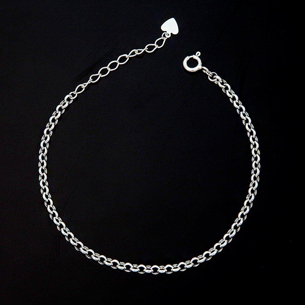 92.5 Silver Circle Chain Bracelet/Anklet (Choose 1)