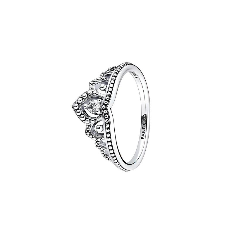 Pandora Fashionable Seven Vaulted Hollow Crown 925 Silver Ring Women's Silver Silver ring 13