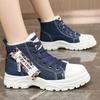 Men's and Women's Models Canvas Lightweight Comfortable Thick Sole Winter Warm Snow Boots Padded Lining Non-slip Wear Casual Sports Sneakers