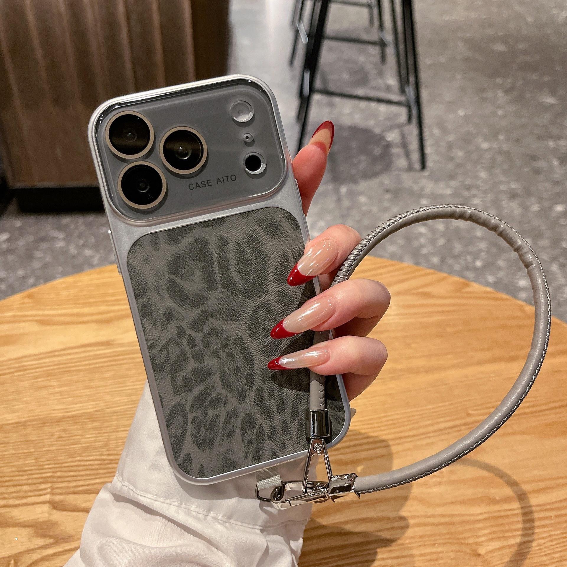 

17-in-1 Leopard Print Window-Compatible Case with Lanyard for iPhone 14/15/16/17 Pro Max 14 Pro Max