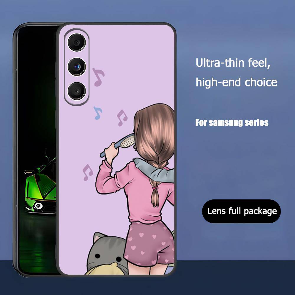 Best Friend For Samsung Galaxy S23 S24 S25 Ultra S22 Plus S21 Black Soft Case Waterproof Soft Case