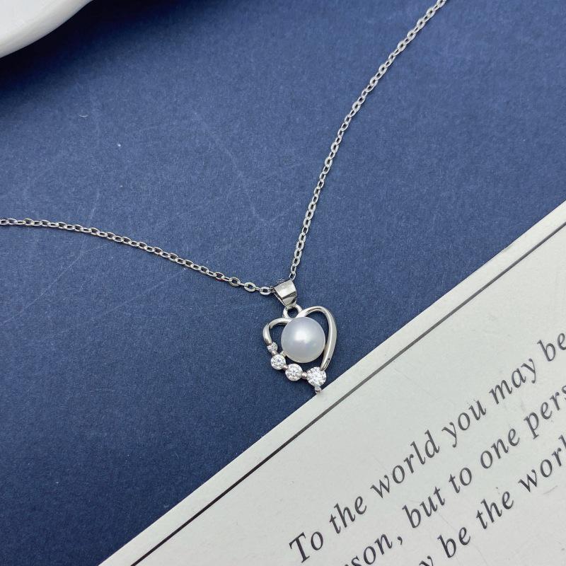Elegant 2025 S925 Sterling Silver Heart & Freshwater Pearl Necklace for Work & Commute