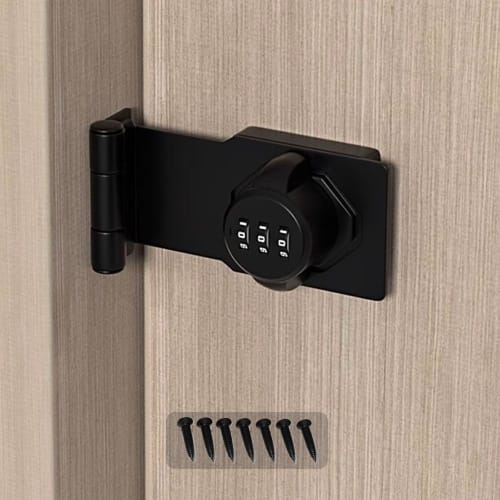 Renjzle Door Lock, Room Key Replacement, for Sliding Doors, Windows, and Doors, Auxiliary Lock, Drop Protection, Zinc Alloy Construction, Durable, 3-D
