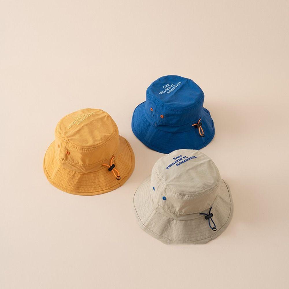 Mesh Breathable  Bucket Hat Korean Style Children's Fisherman Hat Breathable Summer Kid Sunhat  Boy