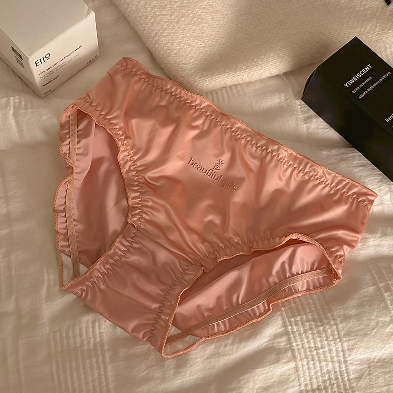 

Женские атласные трусики со средней посадкой и антибактериальным хлопковым шаговым швом, большого размера, дышащие, с деревянными ушками. L (50-60 kg) оранжевый