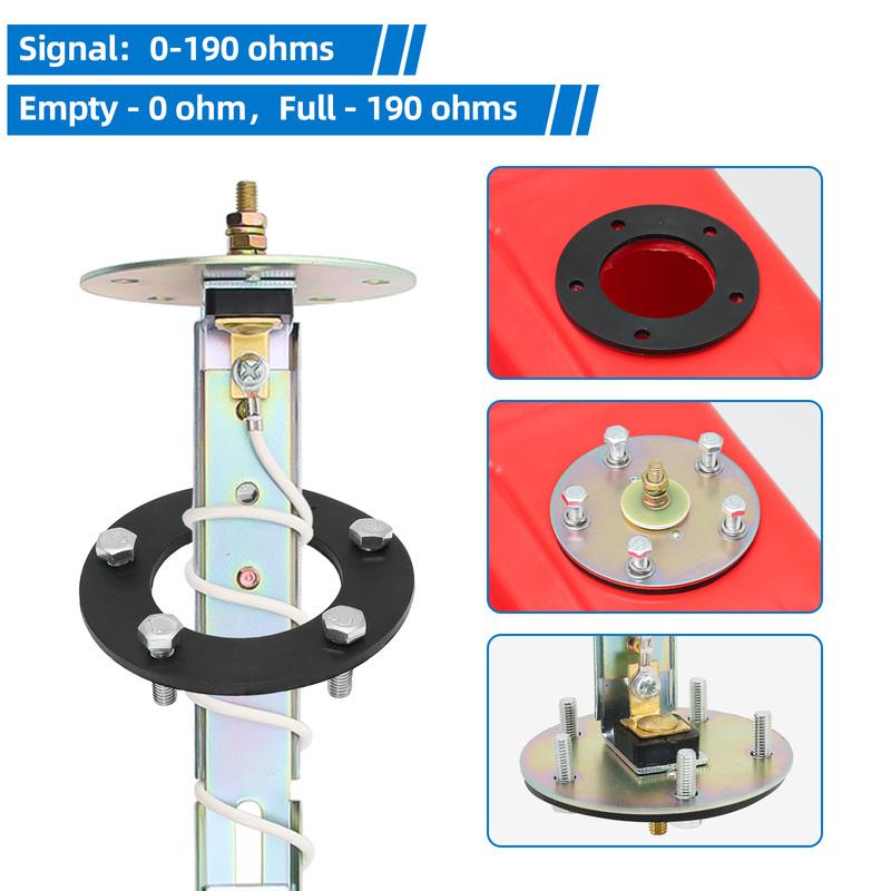 ZMFJH 4PCS Sensor Set 0-190 Ohm Fuel Level Sensor 0-10Bar Oil Pressure Sensor 1/8NPT Water Temperature Sensor Tacho Sensor M16