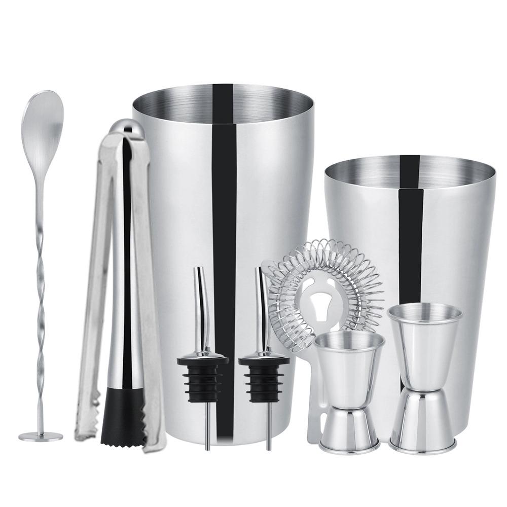 10 piece Strainer Included Bartender Tools Set Dual Jiggers Cocktail Making Kit Bartender