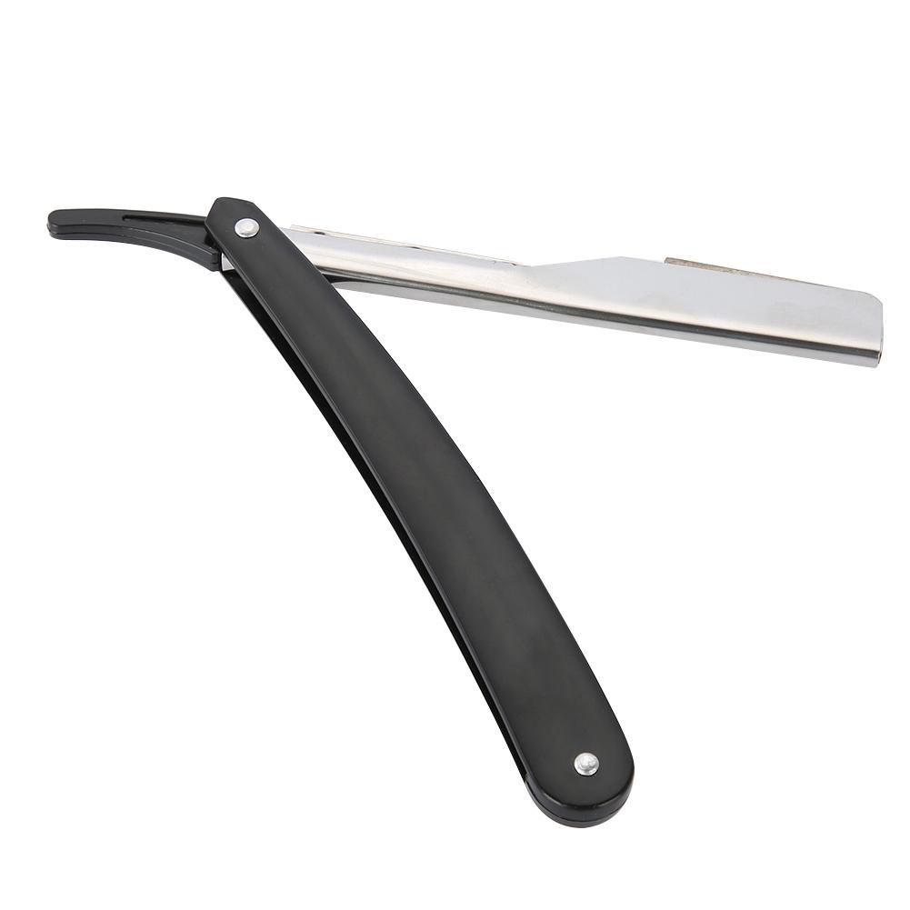 Barber Straight Hair Clipper Salon Folding Blade with Blade Black