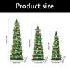 Ceramic Christmas Trees, Pre-Lit Hand-Painted Tabletop Holiday Decoration w/Multicolor Bulbs, LED Lights – Green J0MC