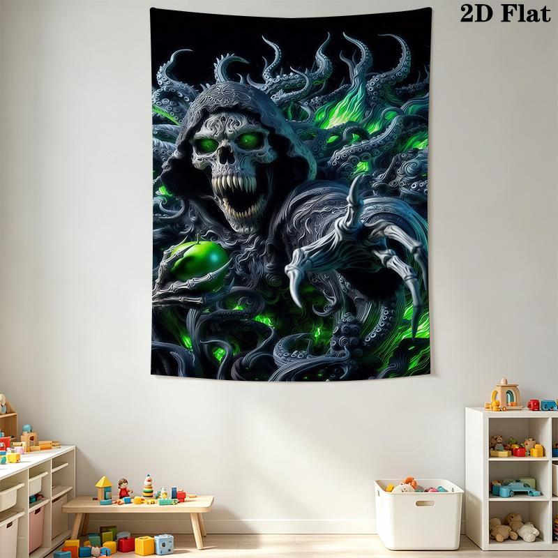 Dark Fantasy Tapestry Gothic Skull Snake Art Tapestry Background Cloth Wallmounted Wall Covering Decoration Background Cloth Work Of Art