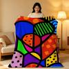 Artist R-Romero B-Britto Throw High-Density Short Plush Blanket Soft Skin-Friendly for Sofa Nap Air-Conditioned Room