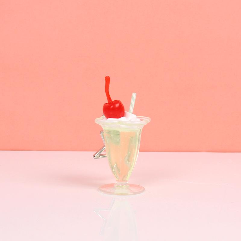 Simulated Dessert Fruit Tea Ice Cream Keychain Toy Pendant