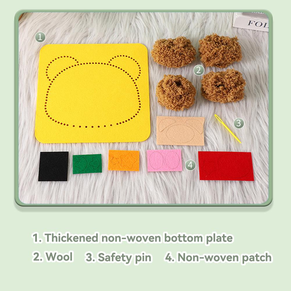 Neužbaigtas mielas „pasidaryk pats“ vilnos veltinio rinkinys, animacinis gyvūnas, rankdarbiai, veltinio adata rinkinys, adatai, medžiagų paketas vaikams, pradedantiesiems, dovana