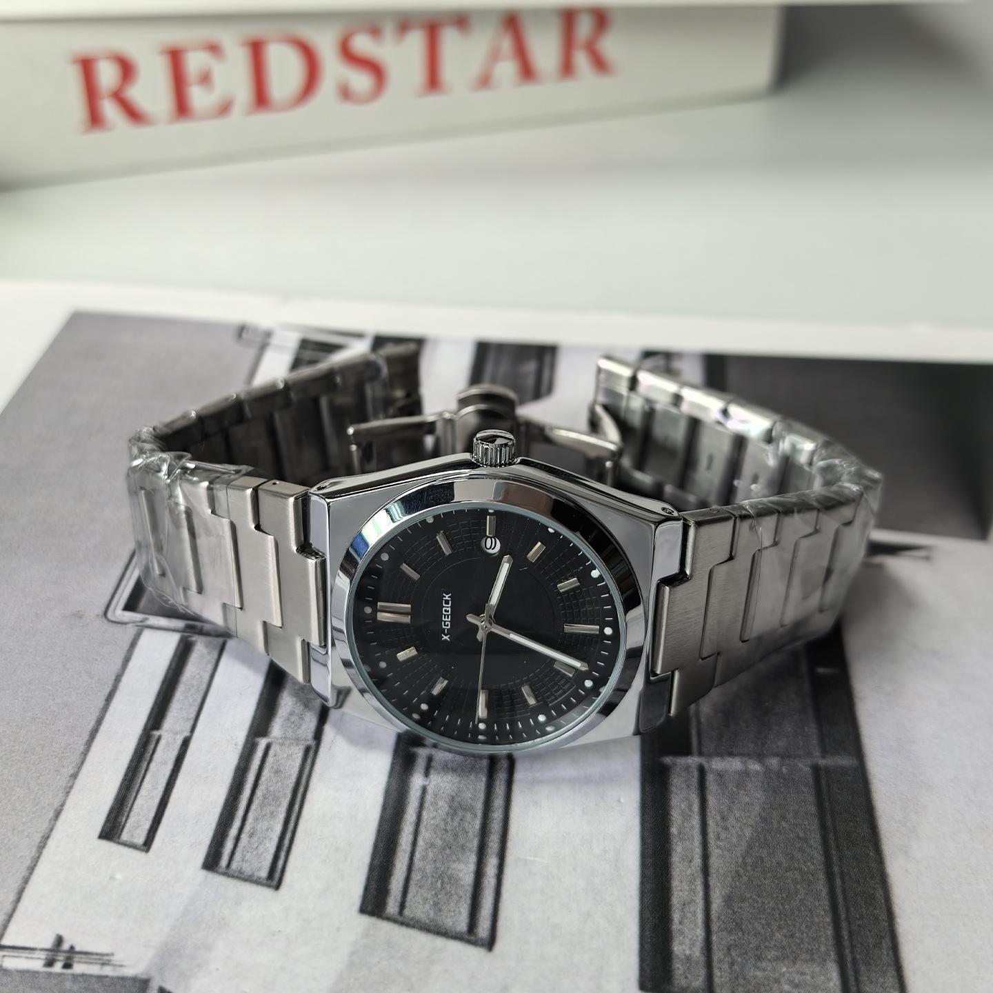 

Watch Male High-Value College Student Men S Fun Luminous Casual Business Men S Steel Belt Quartz Watch чорний