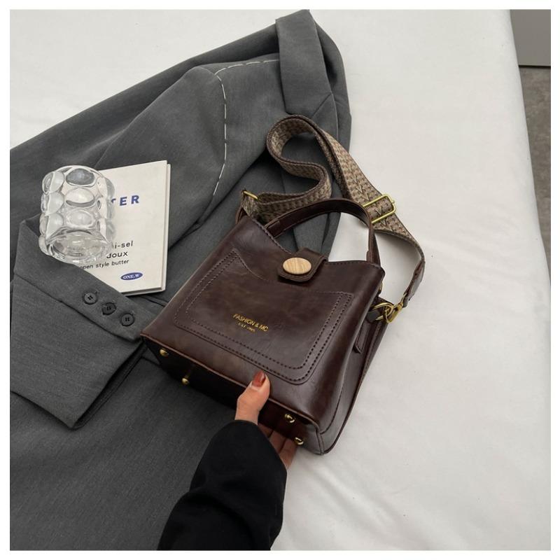 

Ретро и модная женская сумка через плечо, универсальная сумка-ведро кофейный