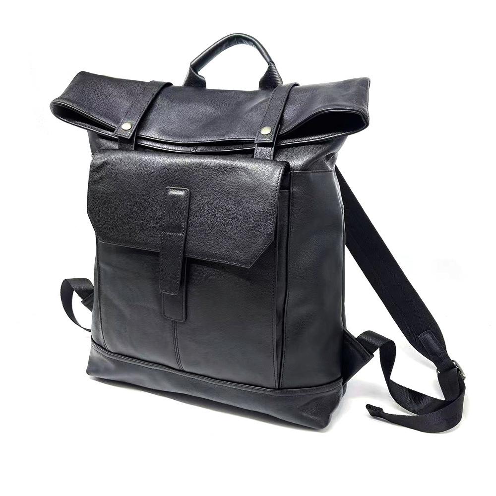 Wind Leather Men'S Backpack Large Capacity Business Computer Bag Cowhide Sports Travel Backpack