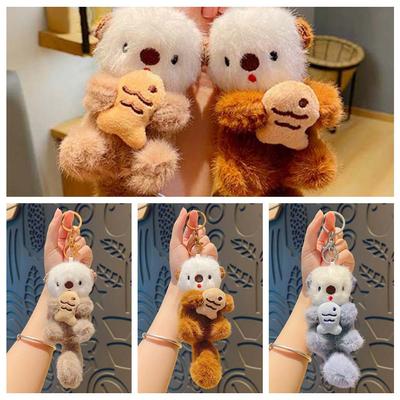 Accessoires Clés Loutre Peluche Pendentif Sac Animaux Poupée Porte-clés Loutre Cadeaux Enfants