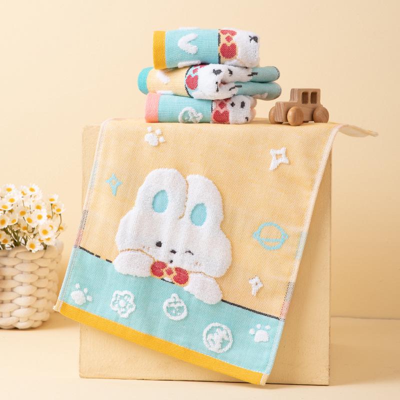 Soft Absorbent Cotton Cartoon Towel for Kids – Skin-Friendly Face Wash Towel, Perfect for Kindergarten and Babies