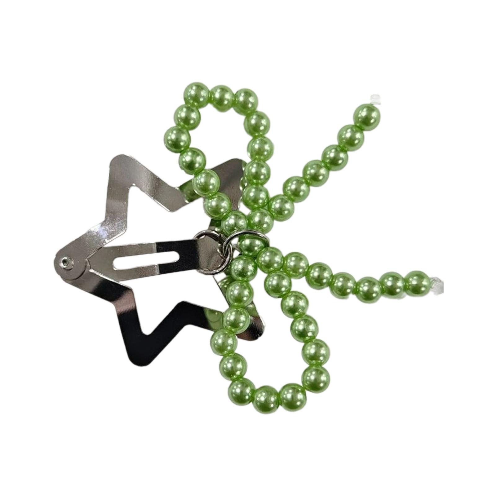

Imitation Pearls Bowknot Hairpin Stylish Metal Bowknot Barrettes Delicate Hair Accessories for Women Hairs Decoration 2 зелёный