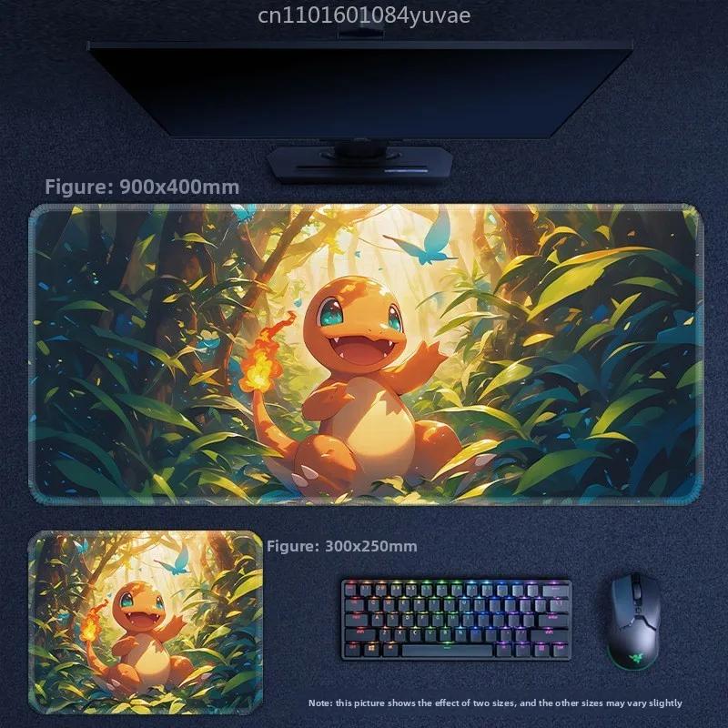 Classic Cartoon Anime Pokémon Pikachu Mewtwo Eevee Leather Mouse Pad Lucario Squirtle Gardev Keyboard Pad Large Game Table Mat