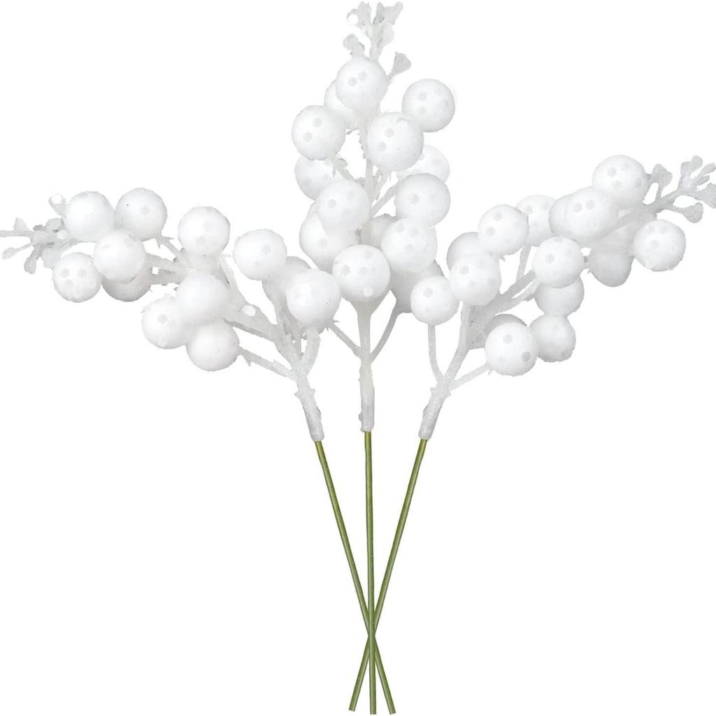 Christmas Gold Powder Fruit String Decoration: 15/7 Head Options, Multi-Color, Non-Shedding Branch Inserts for Indoor/Outdoor Trees