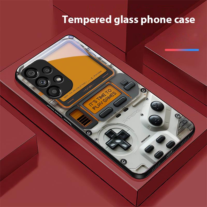 Samsung Galaxy S10 20 Plus 21 FE 22 23 24 FE 25 Ultra Siyah Temperli Cam Telefon Kılıfı Sert Kabuk Oyun Konsolu