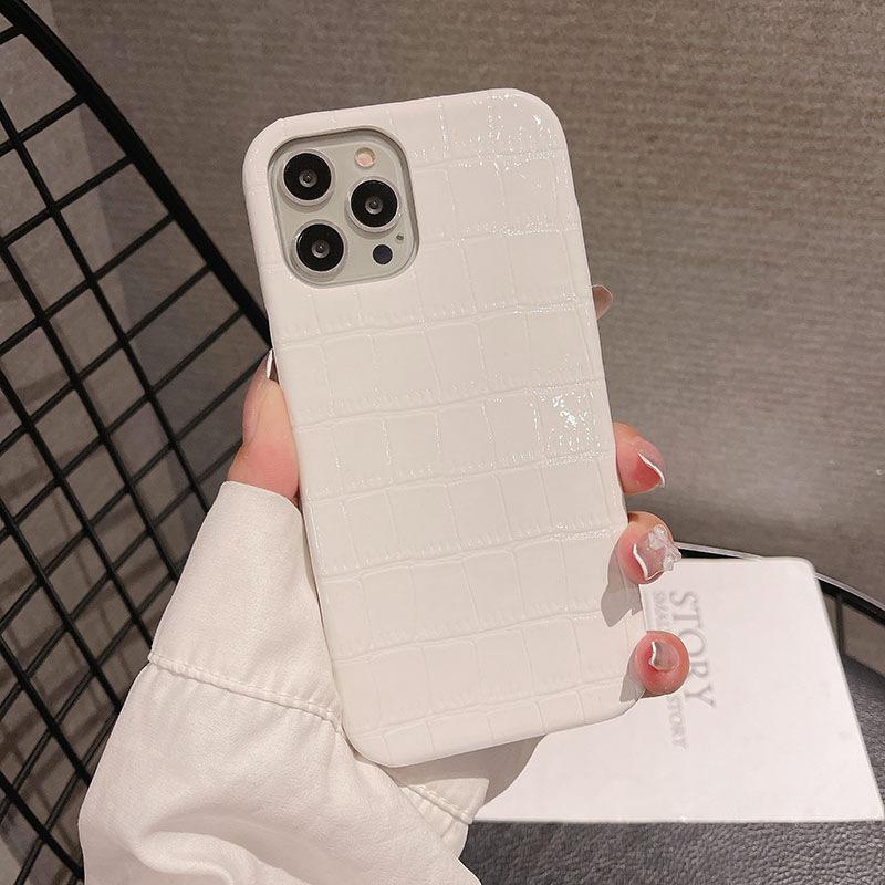 

Креативный получехол для iPhone14 13 противоударный 12 кожаный чехол с узором крокодила, подходит для чехла для телефона Apple 15promax iPhone X/Xs Universal