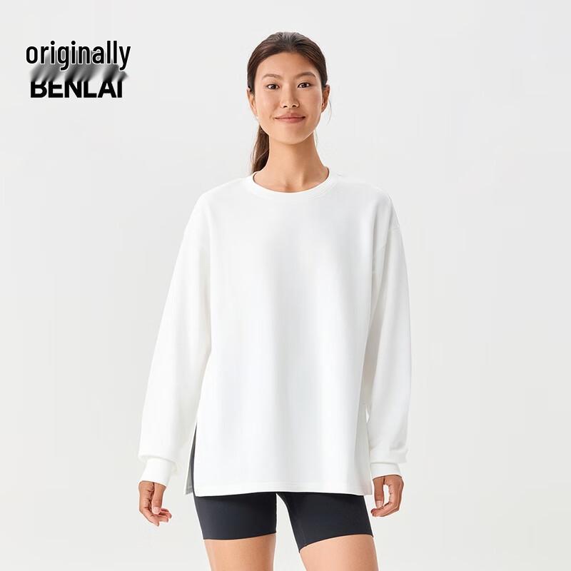 Benlai Women's Relaxed Fit Crew Neck Long Sleeve T-Shirt BNM450029