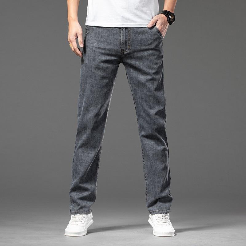 

Men s Thin Jeans Loose Straight Casual Pants Summer Youth Business Large Size Trousers 29