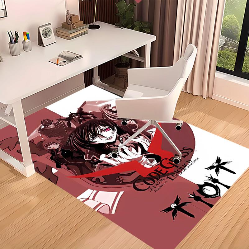 Anime Code Geass Printed Absorbent Washable Carpet,Non-Slip Bathroom Mats,Kitchen Rugs,Living Room Entrance,Camping Picnic Rugs