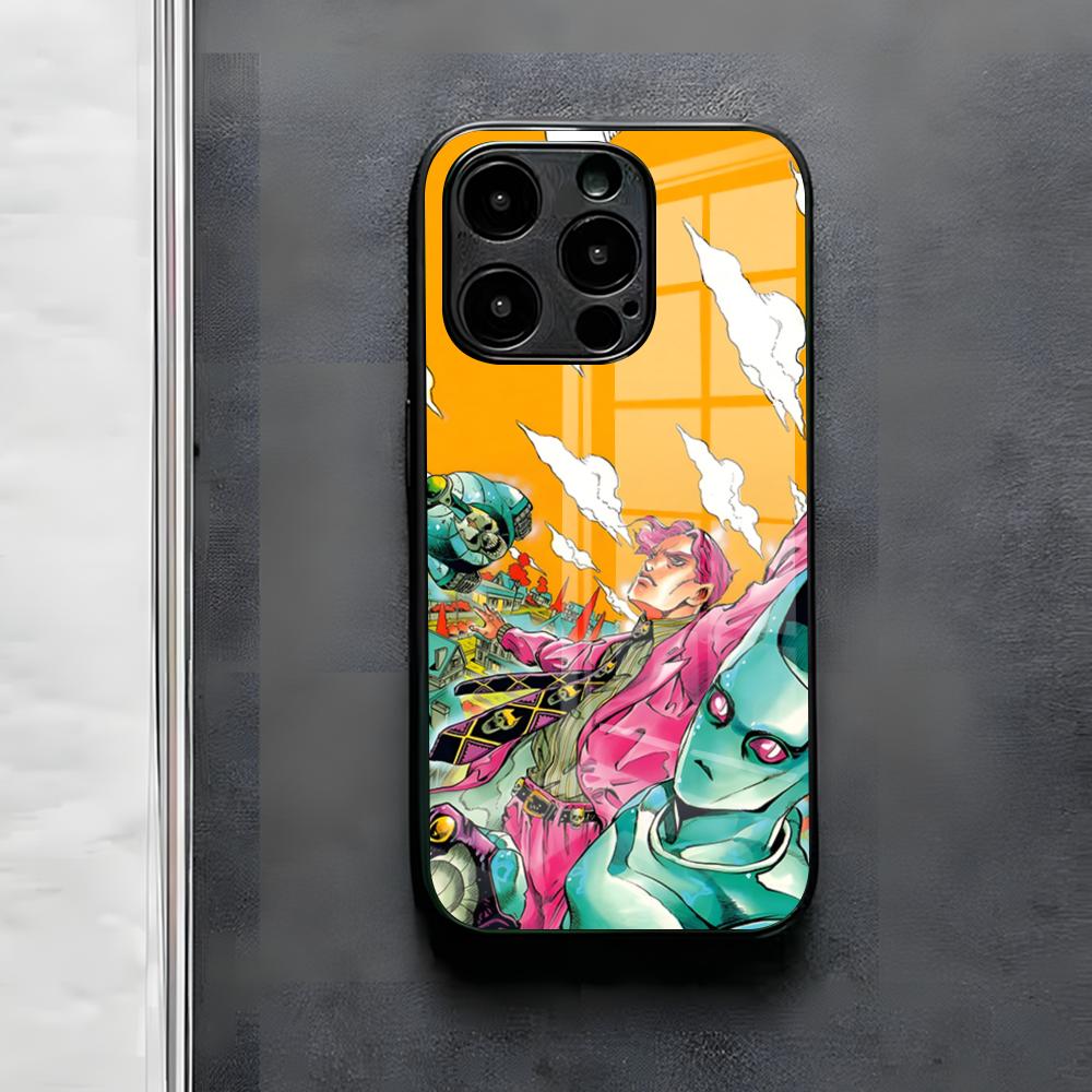 Funda de Teléfono JoJo's Bizarre Adventure Para IPhone 17 Air 16 E Pro Max 15 14 13 Mini 12 Pro 11 Max Plus Cubierta de Vidrio Negro