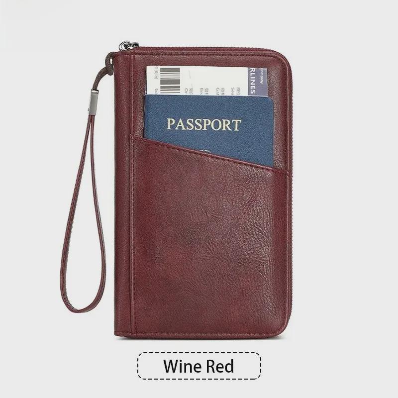 RFID Anti-Magnetic Passport Wallet with Zipper and Multifunctional Storage
