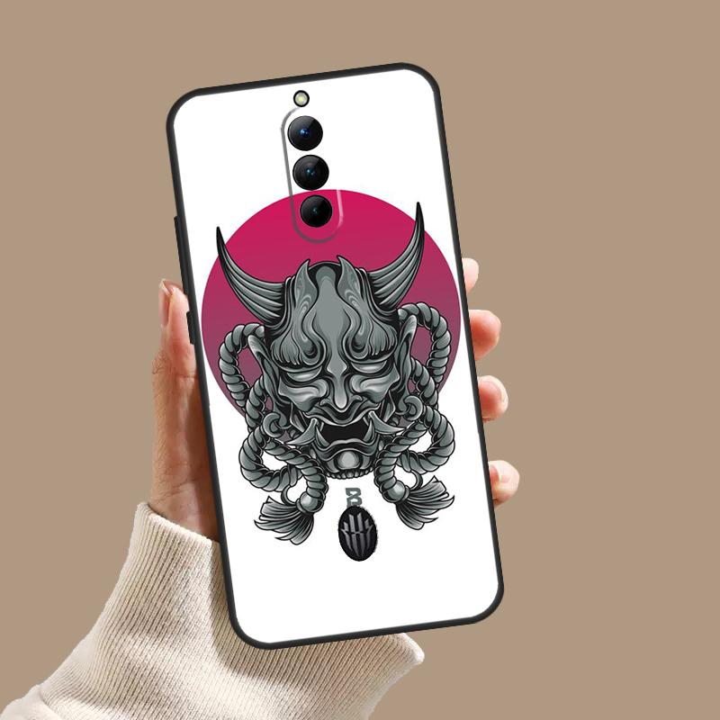 Samurai Oni Mask Case For ZTE Nubia Red Magic 11 9S 8S 8 9 10 10S Pro Plus 6 7 6S 7S Pro 5G 6R 10 Air Cover