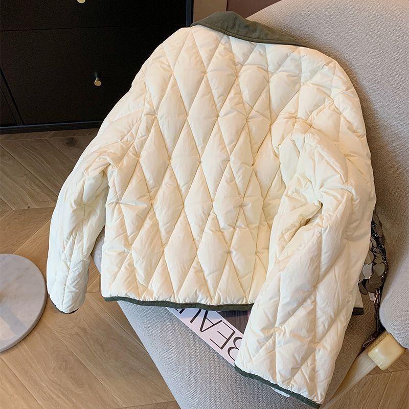 Podzimní a zimní módní kontrastní barva Dlouhý rukáv Límec Knoflík Dámský kardigan Bunda Ležérní Top