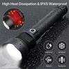 Super Bright Rechargeable XHP70/XHP50 LED Flashlight Zoomable Waterproof Tactical Torch 3 Modes Powerful for Camping Hiking