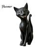 Creepy Cute Cat Statue 3D Printed Grinning Black Statue, Sitting Figurine, Dark Animal Collectibles Style Sculpture, Halloween Decorative Figurine for