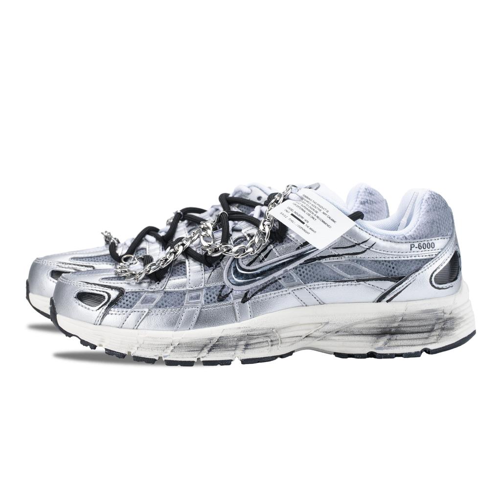Nike P 6000 Cushioning Breathable Low Top Casual Running Shoes Unisex Silver Gray CD6404-105(Team836-)
